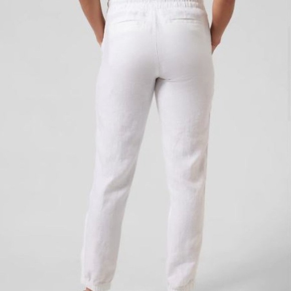 Athleta White Cabo Linen Joggers - Picture 3 of 7